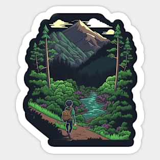 Cute Hiker Enjoying Nature - Buy and Plant a Tree Sticker